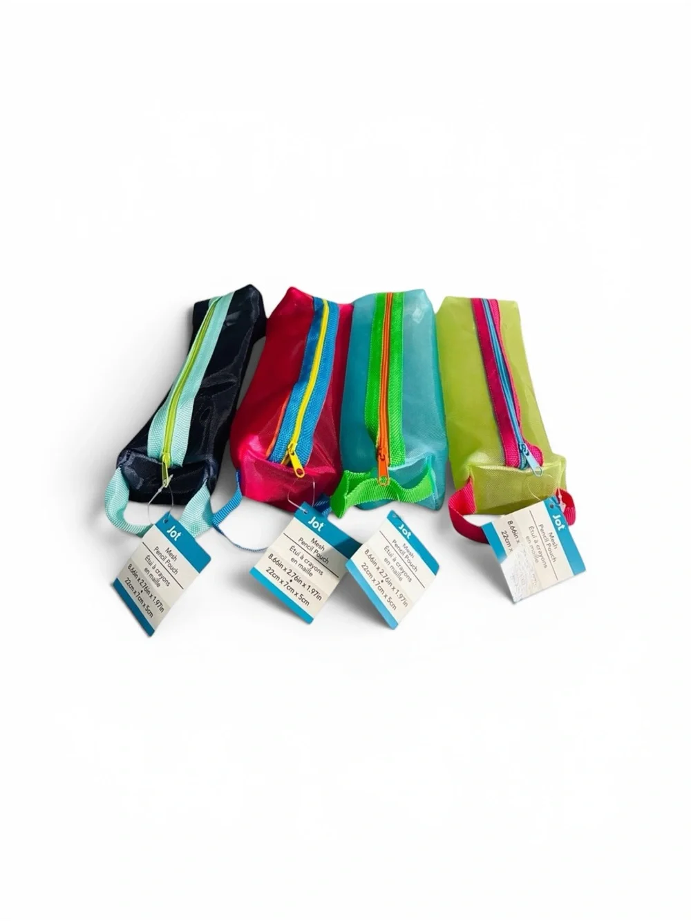 Colorful Color Zipper Mesh Pencil Makeup Storage Cases Pouch